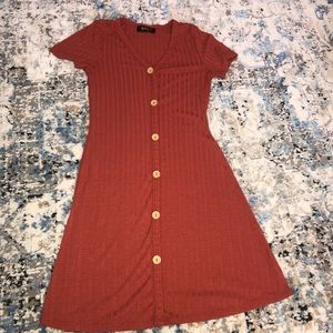 Orange button dress